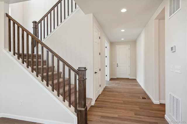 interior space with hardwood / wood-style flooring