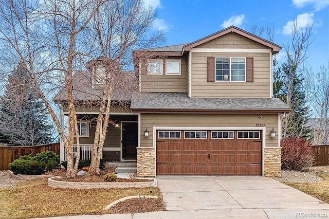 craftsman-style house featuring a garage