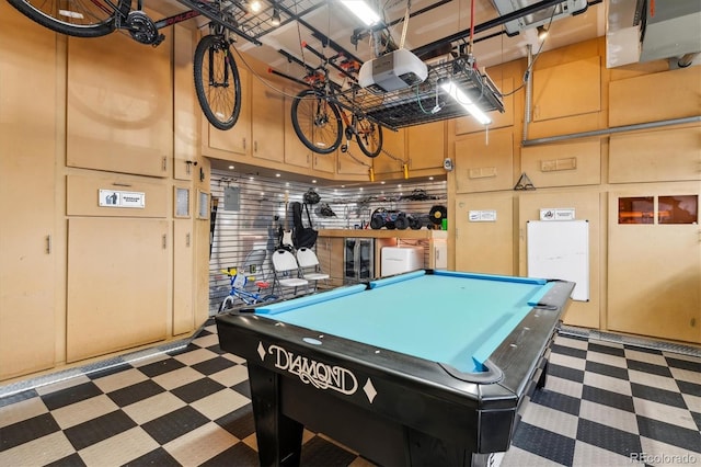 10358 Kelliwood Way, Highlands Ranch, CO 80126 - game room with tile patterned floors, a garage, and billiards