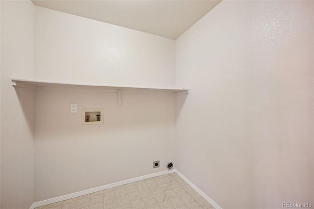 6087 Colony Cir, Colorado Springs, CO 80919 - laundry room with hookup for a washing machine, baseboards, hookup for an electric dryer, and light flooring