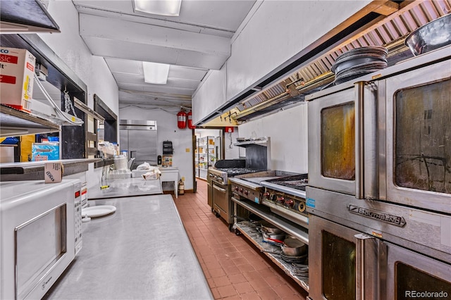 kitchen with tile patterned floors