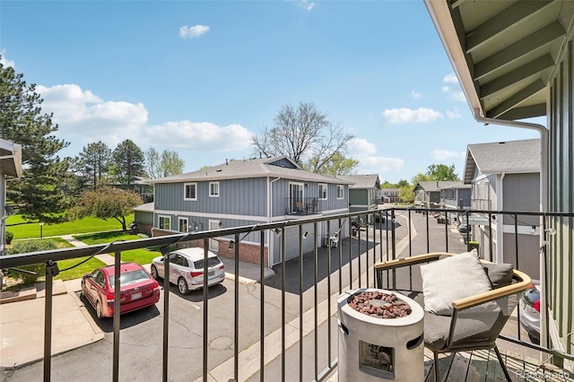 balcony with a residential view