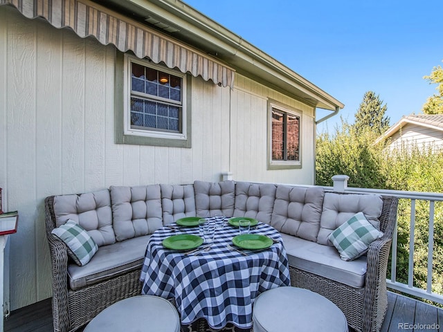 exterior space with an outdoor hangout area