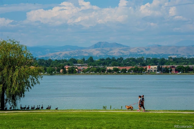 property view of water featuring a mountain view