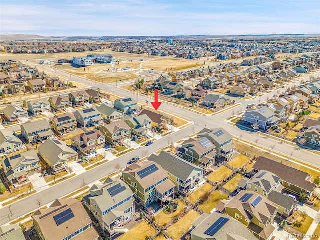 aerial view with a residential view