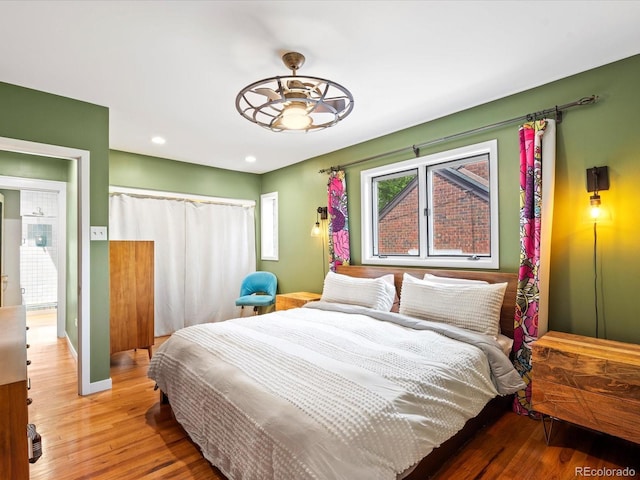 bedroom featuring hardwood / wood-style floors