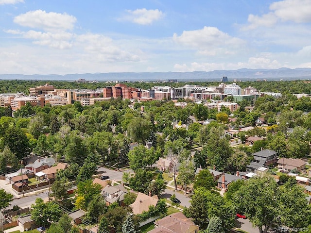 bird's eye view featuring a mountain view