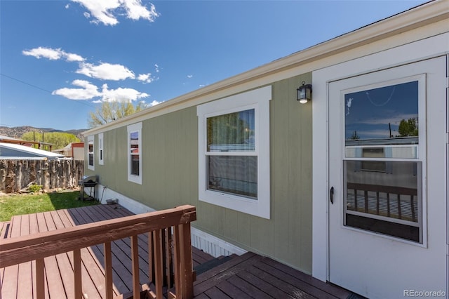 910 J St Unit D1, Salida, CO 81201 - wooden deck featuring area for grilling and a mountain view