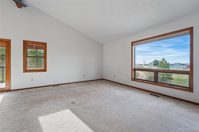 2100 Bibles Hill Dr, Franktown, CO 80116 - unfurnished room with lofted ceiling, carpet, and baseboards