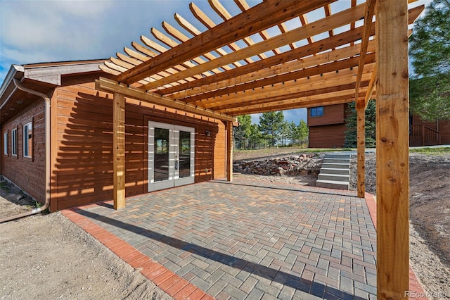 2100 Bibles Hill Dr, Franktown, CO 80116 - view of patio with french doors and a pergola