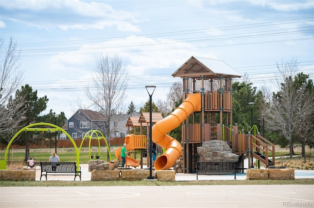 view of community jungle gym