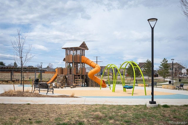 view of community jungle gym