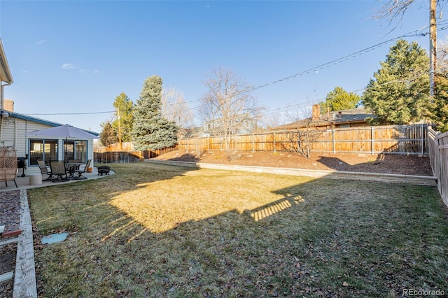 view of yard featuring a gazebo and a patio