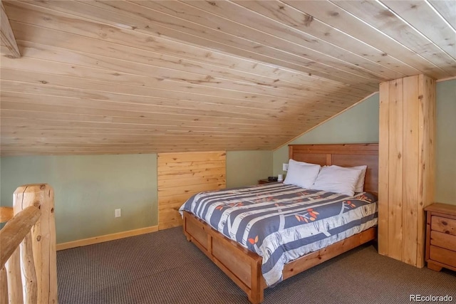 13 Paradise Rd, Crested Butte, CO 81225 - bedroom featuring carpet floors, wood ceiling, and lofted ceiling