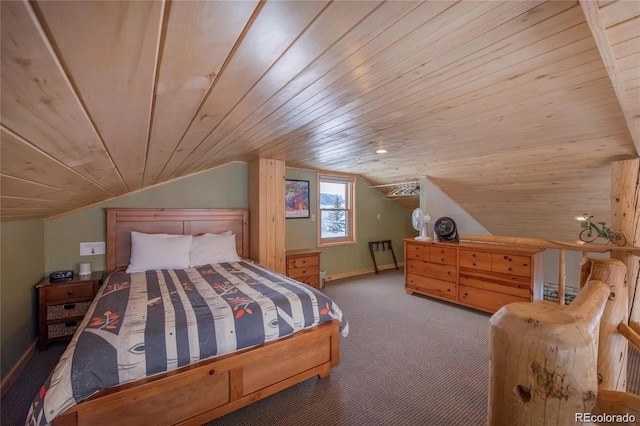 13 Paradise Rd, Crested Butte, CO 81225 - carpeted bedroom with wooden ceiling and lofted ceiling