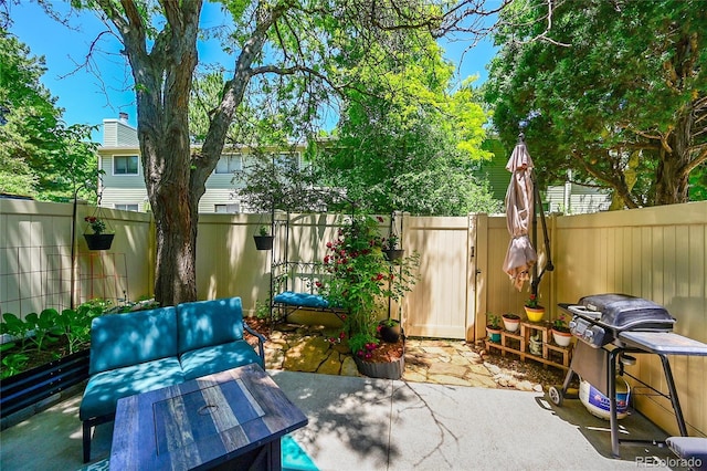 1711 Cato Cir Unit 21, Lafayette, CO 80026 - fenced backyard featuring a patio and a grill