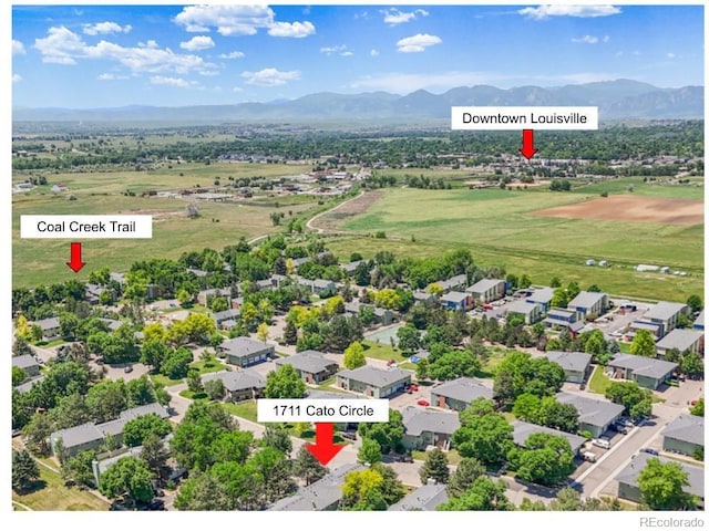 1711 Cato Cir Unit 21, Lafayette, CO 80026 - aerial perspective of suburban area featuring a mountainous background