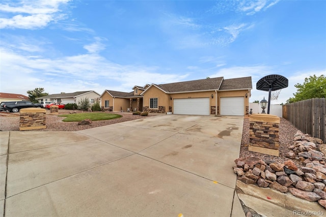 ranch-style home with a garage