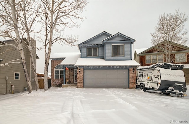 view of front of home with a garage