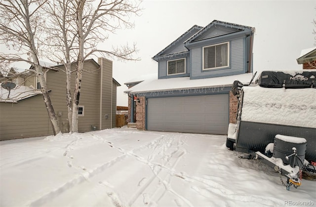 view of front of house with a garage