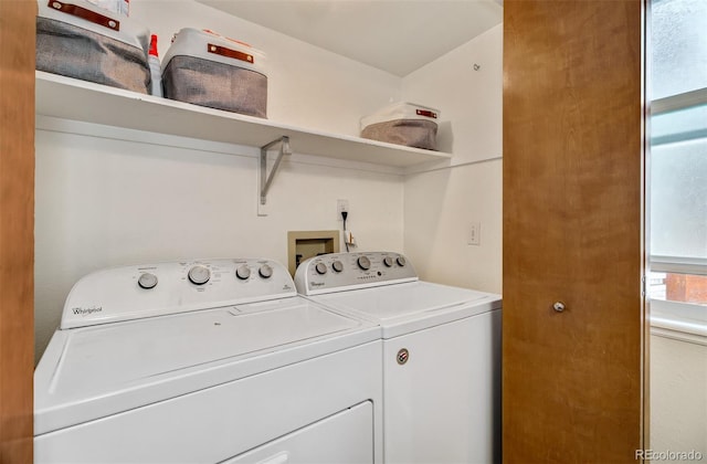 washroom featuring separate washer and dryer