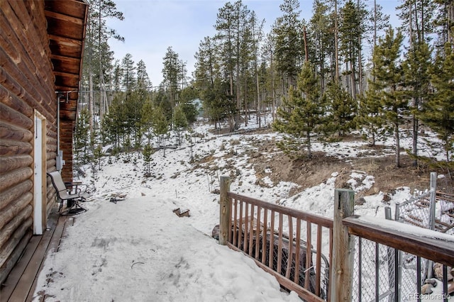 view of snowy yard