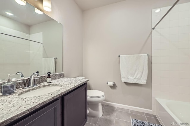 6153 N Ceylon St Unit 2-202, Denver, CO 80249 - full bath featuring vanity, tile patterned floors, and shower / bathtub combination