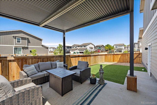 1100 Blue Bell Rd, Berthoud, CO 80513 - view of patio with a residential view and an outdoor living space