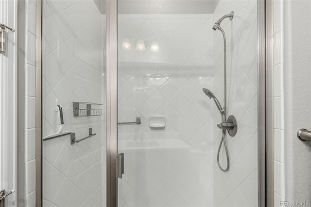 5839 Hay Market Trl, Parker, CO 80134 - full bathroom with a stall shower and a textured wall