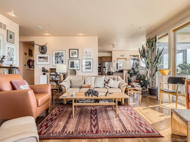 living room with light wood-style flooring