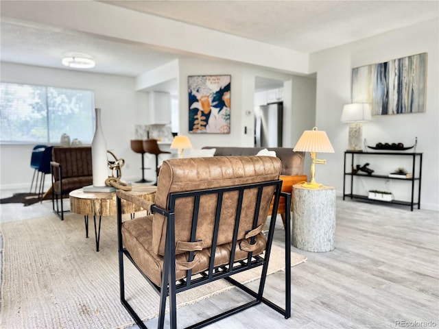 180 S Nome St, Aurora, CO 80012 - living area with baseboards and light wood-style floors