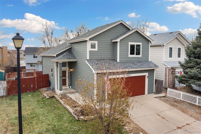 front of property featuring a garage