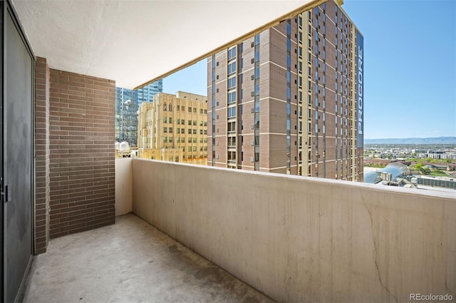 balcony featuring a view of city