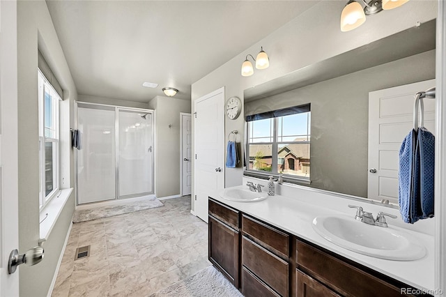 7888 E 139th Pl, Brighton, CO 80602 - bathroom with a shower with door and double vanity