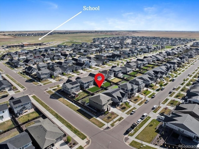 drone / aerial view with a residential view