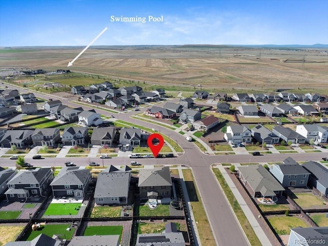 aerial view with a residential view