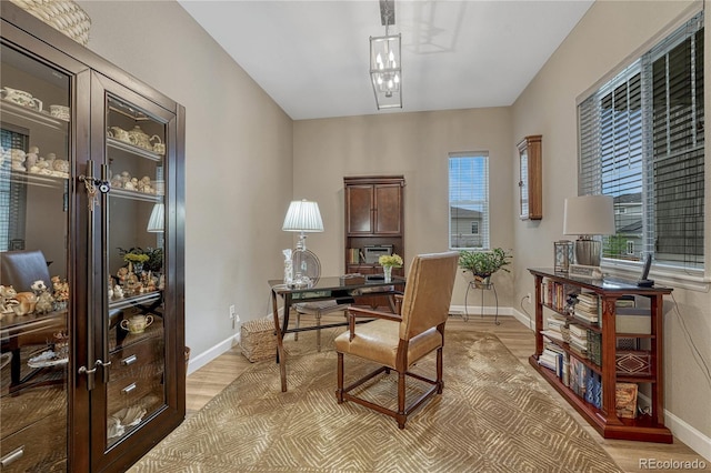 2932 Eagle Wing Way, Castle Rock, CO 80109 - office area featuring light wood-style flooring and baseboards