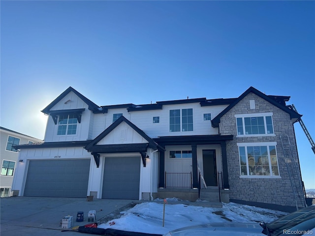 view of front of house with a garage