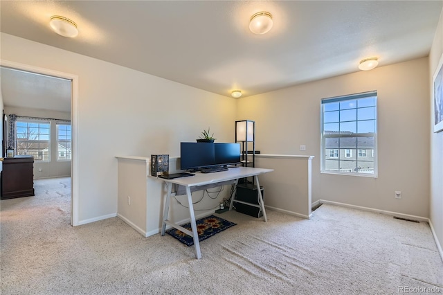 view of carpeted office