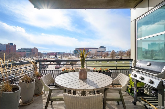 balcony featuring grilling area