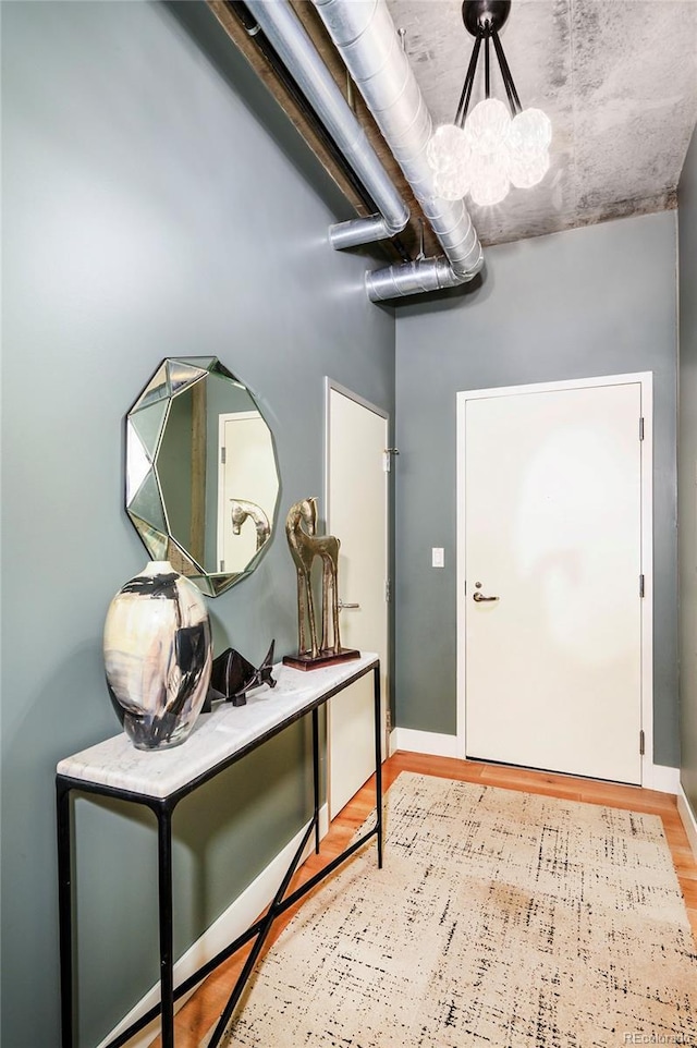 foyer entrance featuring hardwood / wood-style flooring