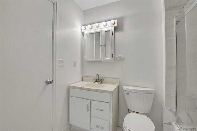 5419 E 113th Ave, Thornton, CO 80233 - bathroom featuring vanity, toilet, and a shower