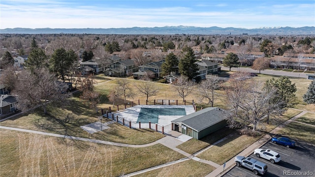 aerial view featuring a mountain view