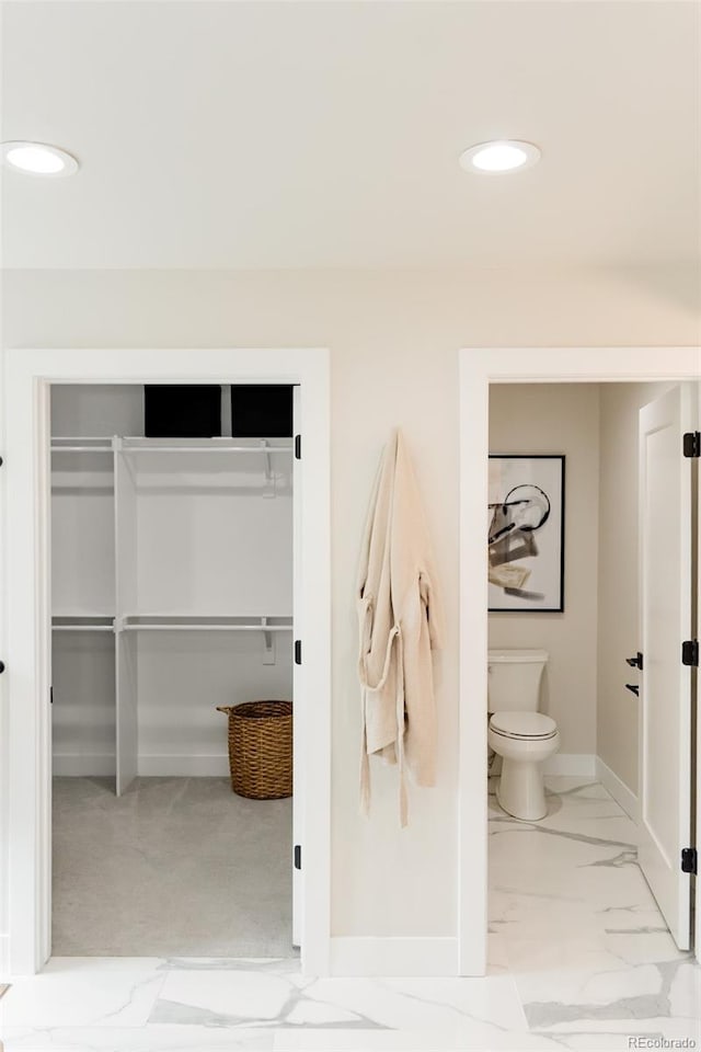 2040 W 45th Ave, Denver, CO 80211 - bathroom with recessed lighting and marble finish floors