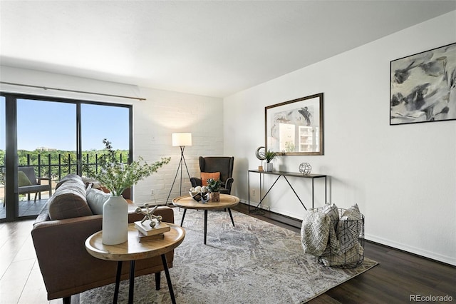 460 S Marion Pkwy Unit 801, Denver, CO 80209 - living room with wood finished floors and baseboards