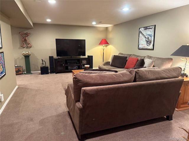 5416 S Lakeview St, Littleton, CO 80120 - living area featuring carpet and recessed lighting