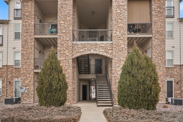 view of property featuring central AC unit