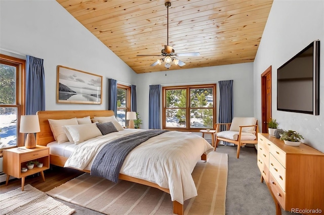 4860 County Road 140, Westcliffe, CO 81252 - carpeted bedroom with vaulted ceiling and wooden ceiling