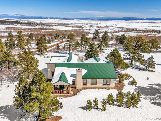 4860 County Road 140, Westcliffe, CO 81252 - snowy aerial view with a mountain view