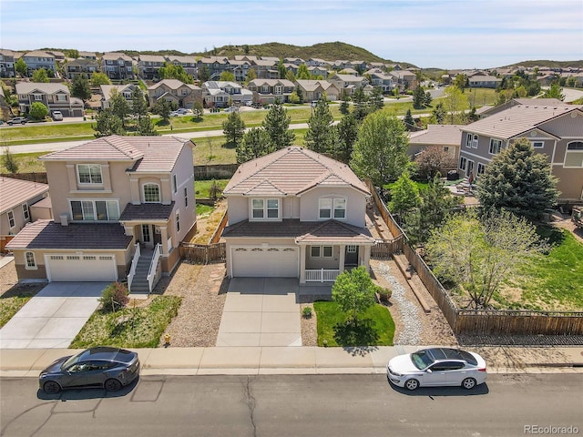 aerial perspective of suburban area